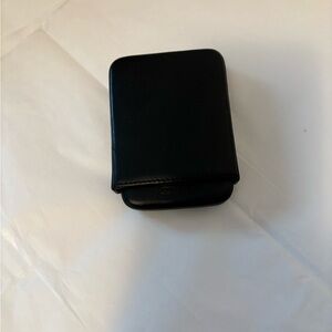 Black Leather Coach hard Case structured two piece leather business card credit